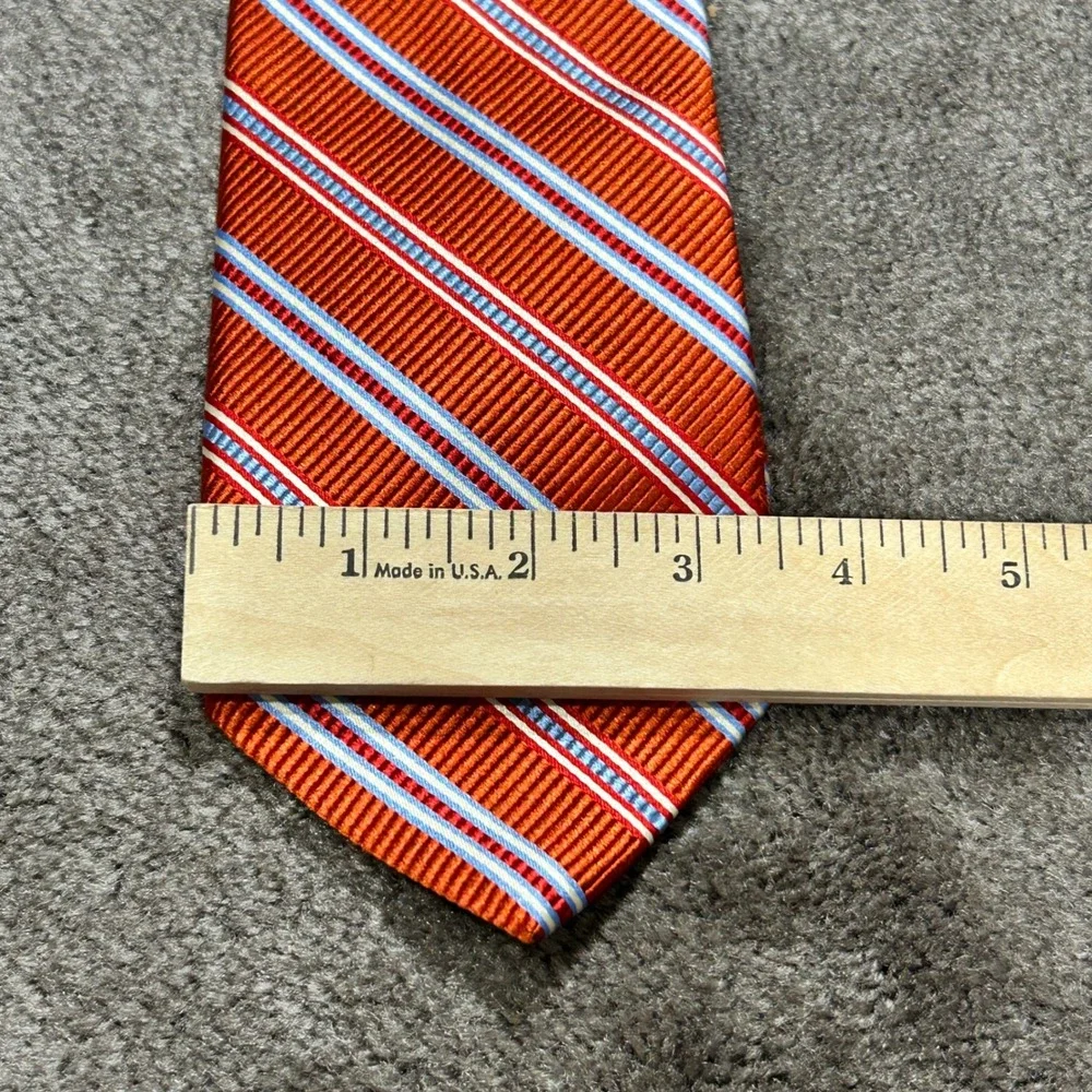 Brooks Brothers Made in USA Pure Silk Tie Mens Burnt Orange imported materials